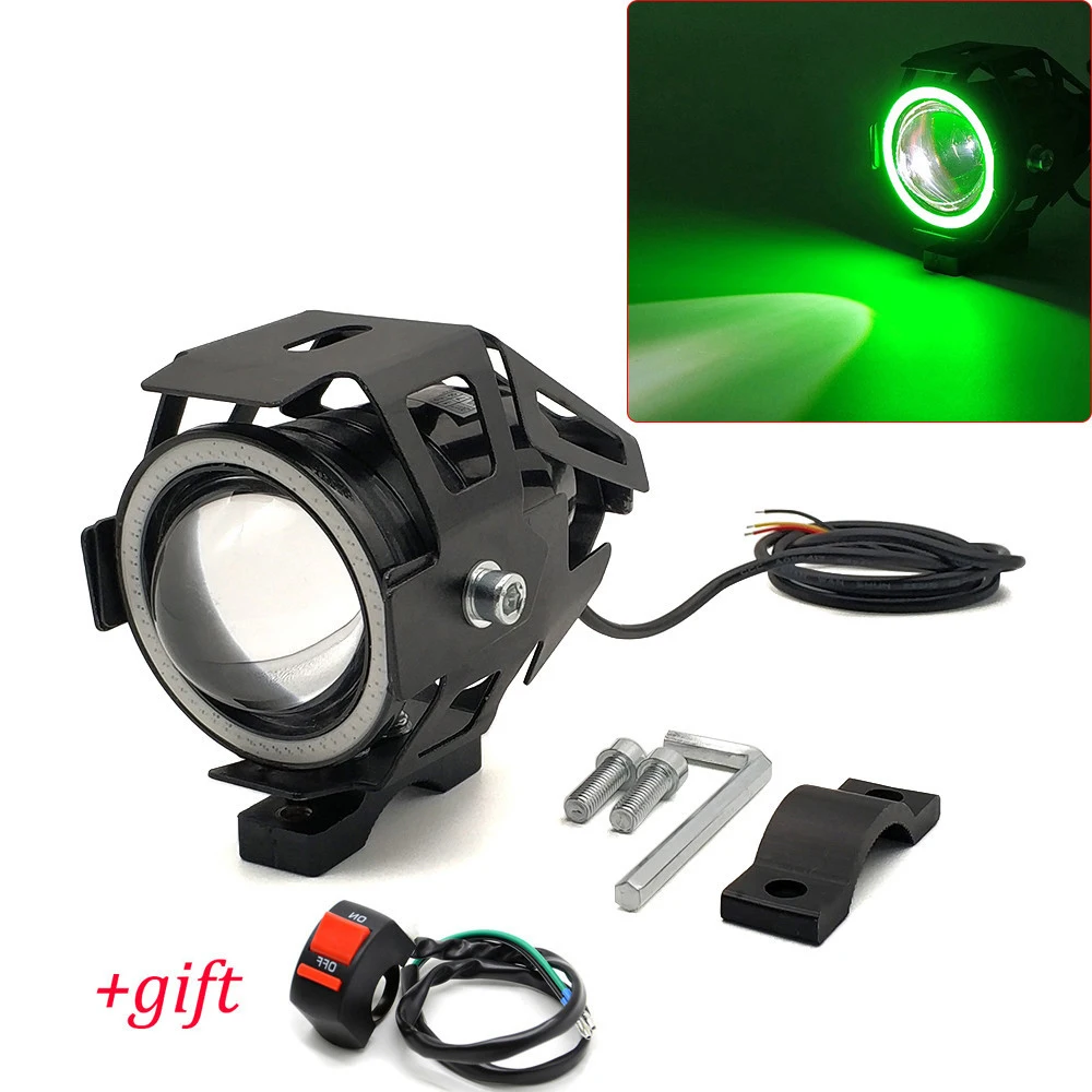 

U7 LED Light Motorcycle Angel Eyes Headlight Spotlights Auxiliary Bright Fog Light For Yamaha YBR 125 YZF R15 XT660 TMAX 500