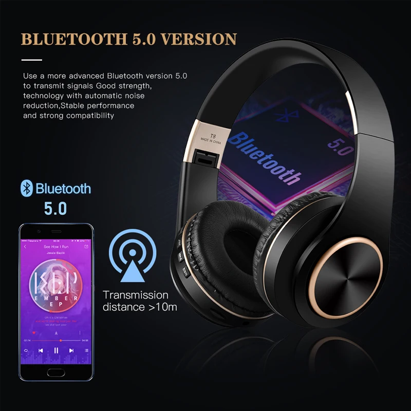 Head mounted Bluetooth headphone Smart Gaming headphone Listening to Song Sports headphone Various colors to choose from