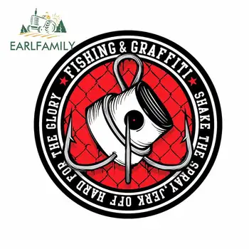 

EARLFAMILY 13cm x 13cm for Fishing and Graffiti Car Sticker Vinyl Window Custom Printing Trunk Window Occlusion Scratch Decal
