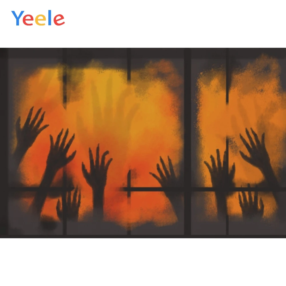 Фотофоны Yeele Хэллоуин жувечерние зомби руки окна фотография персонализированные
