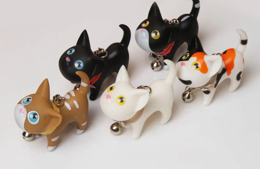Arrival Fashion Hot Selling drop shipping Cute Style Hot Selling Animal Vinyl Toy Lovely Cute Cat Kitten Keychain Keyring