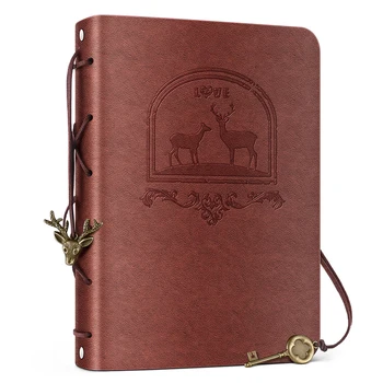 

Large Photo Album Scrapbook Deer Pattern Adventure Book Memory Anniversary Scrapbook DIY for Travel Book Memory Book Guest Book