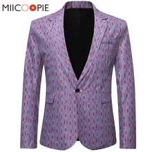 Мужской Блейзер мужской блейзер с цветочным принтом костюм пиджак зауженный крой, для вечеринки однокнопочный Мужской Блейзер и костюм куртка Верхняя одежда Пальто