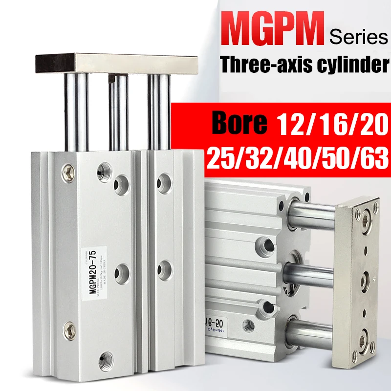 

MGPM SMC Size Compact Guide Cylinder BORE 12 16 20 25 32 40 50 63 Stroke 10 20 25 30 40 50 75 100 125 150 200 250 300