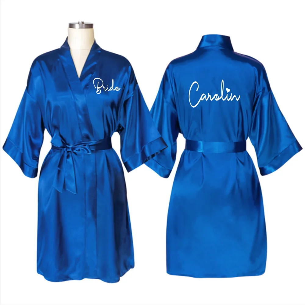 Custom Birthday Queen Girl Kimono Robe Bathrobe Women Silk Personalized Bridal Shower Robes Sexy