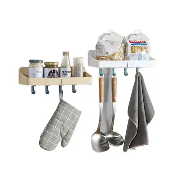

Gravity-bearing large wall-mounted kitchen shelf storage rack punch-free hanging rod household bathroom organizer