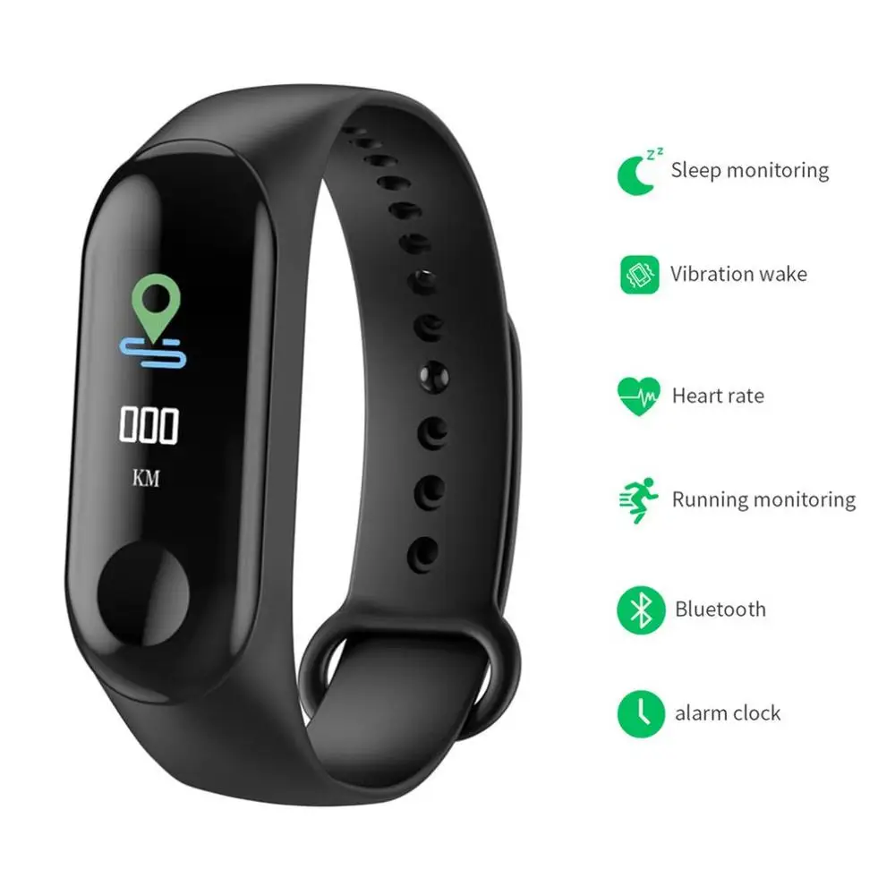 

M3 Smart Band Watch Bracelet Fitness Tracker Pedometer Blood Pressure Heart Rate Monitor Waterproof Wristband 2019 new