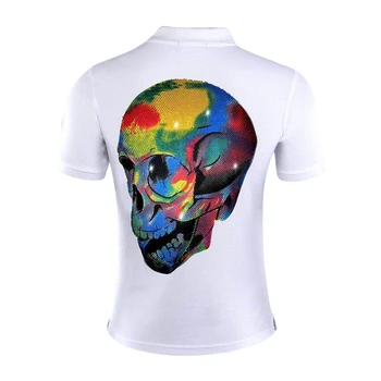 

men's diamond PP Skull T-shirt 2020 summer fashion loose Lapel short sleeve business shirt luxury counter quality