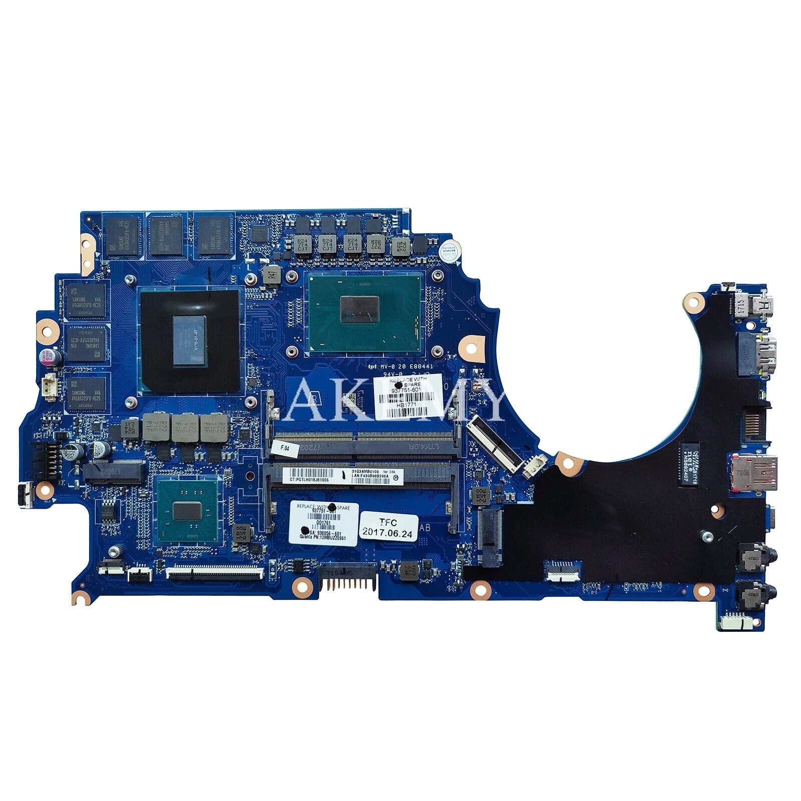 Для For HP OMEN 15 CE CE001TX TPN Q194 материнская плата для ноутбука 929484 601 001 GTX 1050 2GB i5 7300 CPU