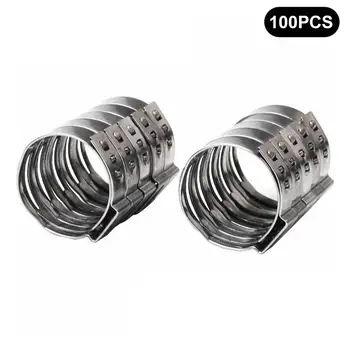 

New 100pcs Collar Stainless Steel Hose Clamp Including 17.5mm Adjustable Pipe Tube Clamps Hose Clamp Including Pipe Tube Clamps