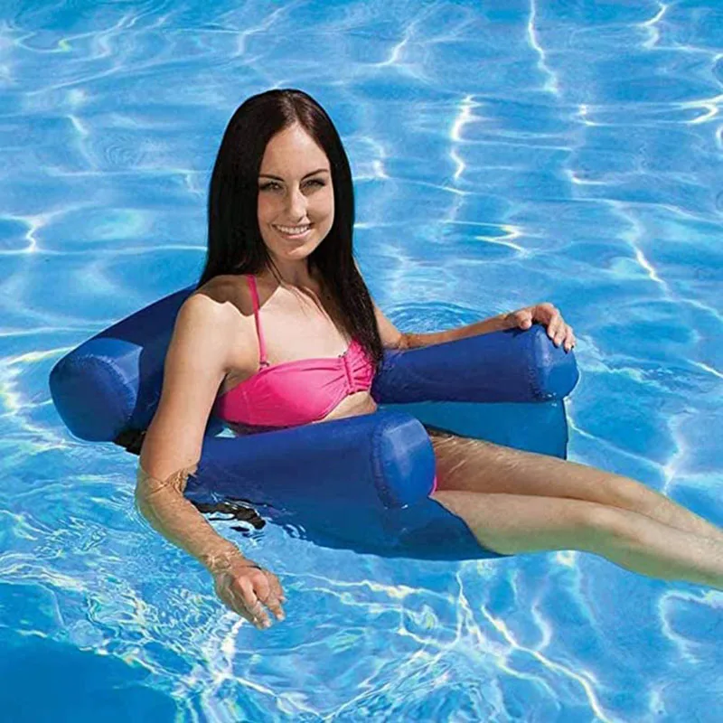 Details about   Inflatable Foldable Floating Row Backrest Air Mattresses Bed Beach Swimming Pool 