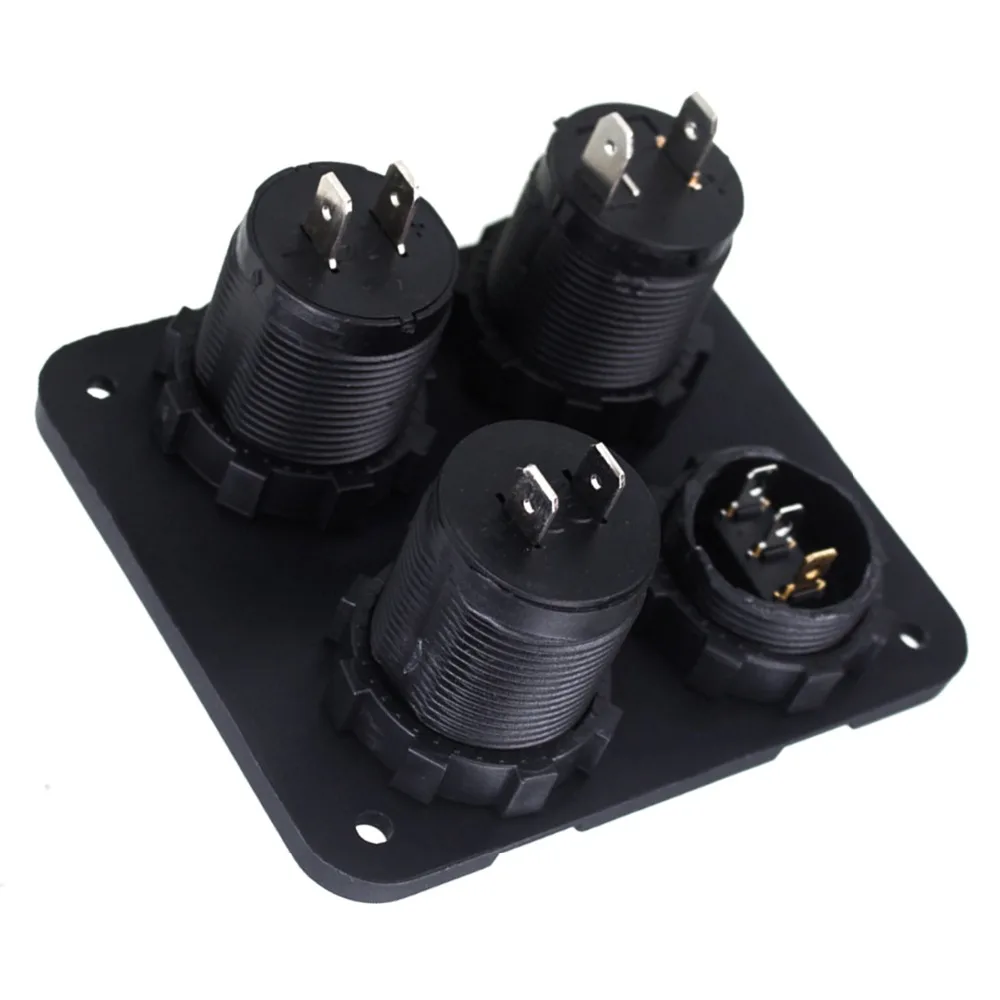 Car Charger Cigarette Lighter Socket Dual USB Chargers Switch Adapter Charger With 9 Terminals For GPS 12V-24V Vehicle Boat