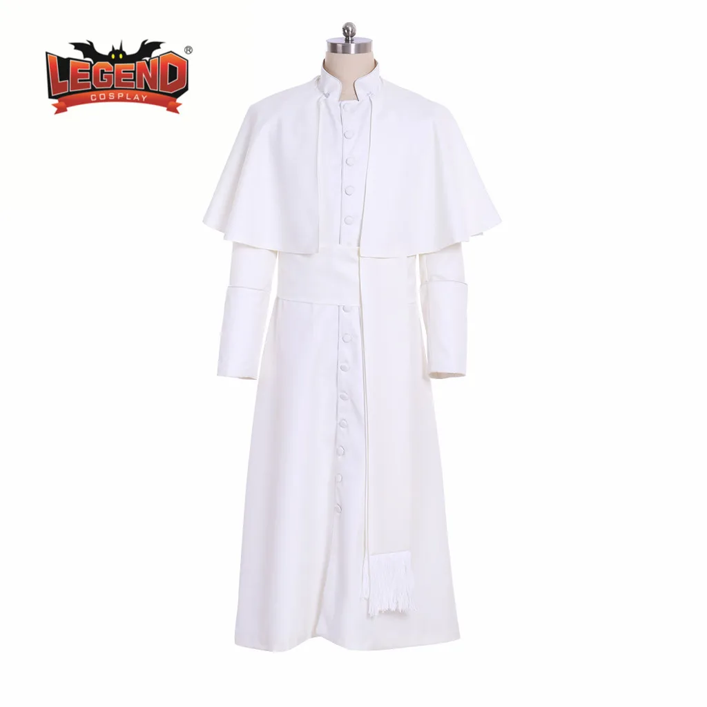 

Платье священника римского, белого цвета, одежда священника, средневековый ритуал, готический, колдун, костюм белого священника, одежда для косплея