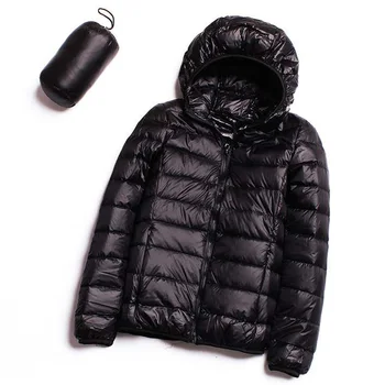 

Autumn Winter Women's Jacket Casual Ultra Light Duck Fur Hooded Down Jacket Coat Women Warm Pink Black Parka Plus Size 6XL 7XL