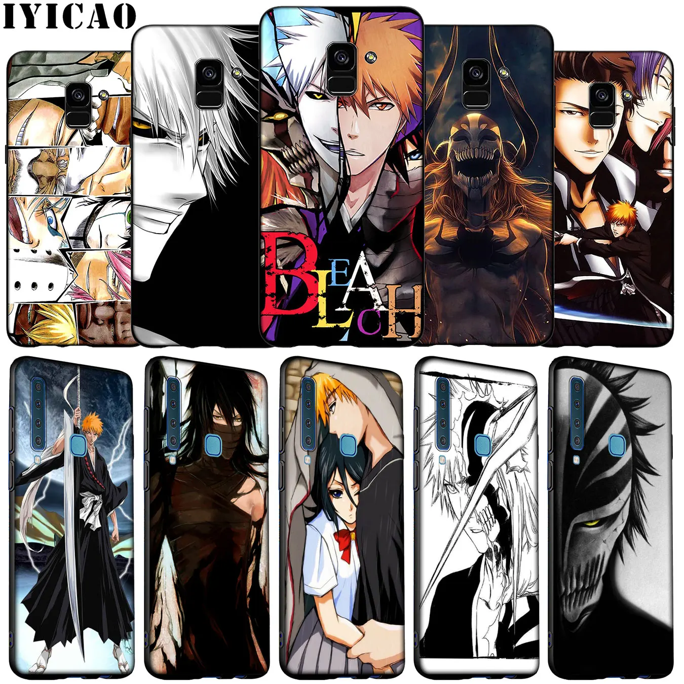 IYICAO Anime Bleach ichigo Soft Silicone Phone Case for Samsung Galaxy A6 A9 A8 A7 2018 A3 A5 Note 9 8 10 Plus 20 Ultra Cover | Мобильные