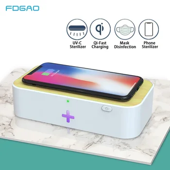 

15W Qi Wireless Charger UV Sterilizer Box & Photon Wave UVC Led Disinfection Box For Nail Art Tools Makeup Equipment smartphone