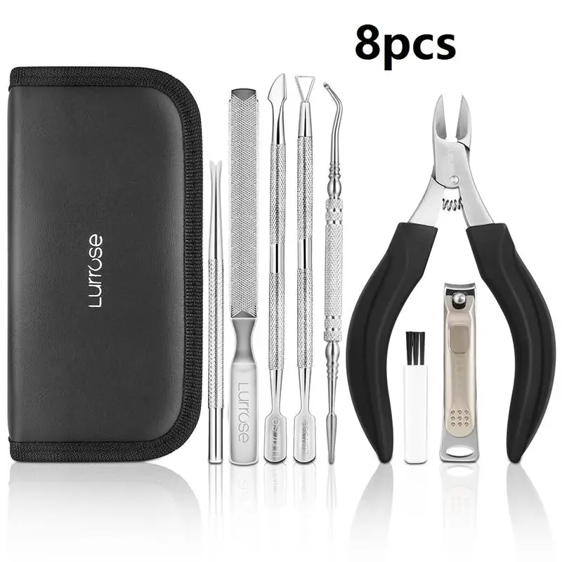 8 шт./компл. кутикулы толкатель клипер Набор Профессиональный нержавеющая сталь ногтей Триммер очиститель Маникюр и педикюр инструменты уход за кожей