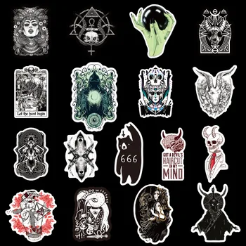 

50PCS The Black and White Gothic Sticker For Suitcase Skateboard Laptop Luggage Fridge Phone Car Styling DIY Decal Sticker