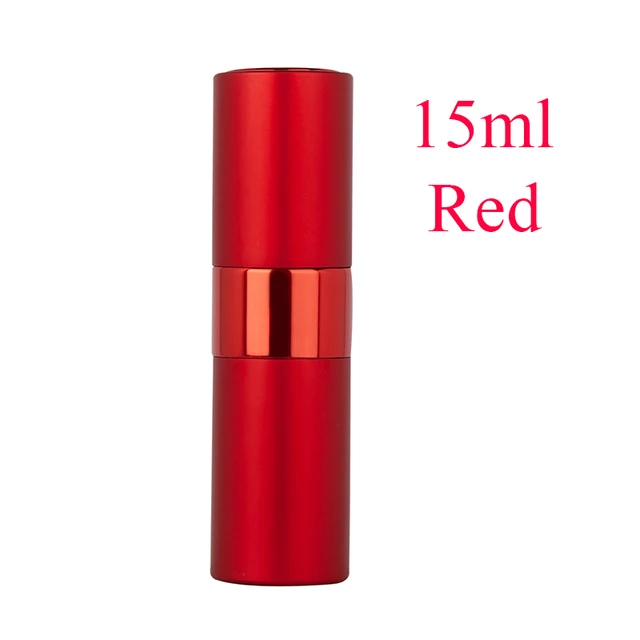 5-20ML metal aluminum Portable Refillable Perfume Bottle Cosmetic Container Empty Spray Atomizer Travel Sub-Bottle liner glass 15ML Red  spray