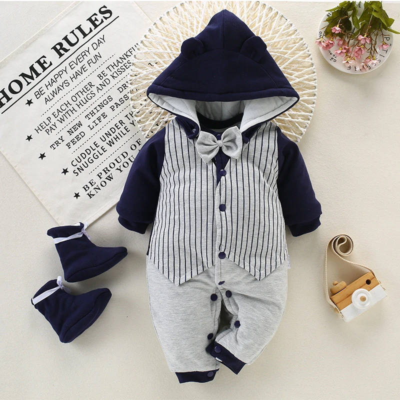 

Baby Rompers Winter Fashon Cotton Long Sleeve Cartoon Jumpsuits Newborn Hooded Thicken Soft Outing Clothing For Infant Clothes