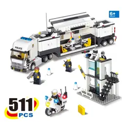 KAZI 2017 Новинка 6727 полицейский участок строительные блоки для грузовиков наборы кирпичей обучающие и образовательные игрушки для детей