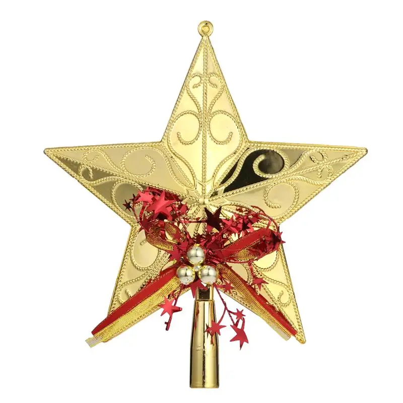 20 см пластиковая Рождественская елка звезда Топпер сверкающие Рождественские Елочные подвесные украшения для дома вечерние украшения