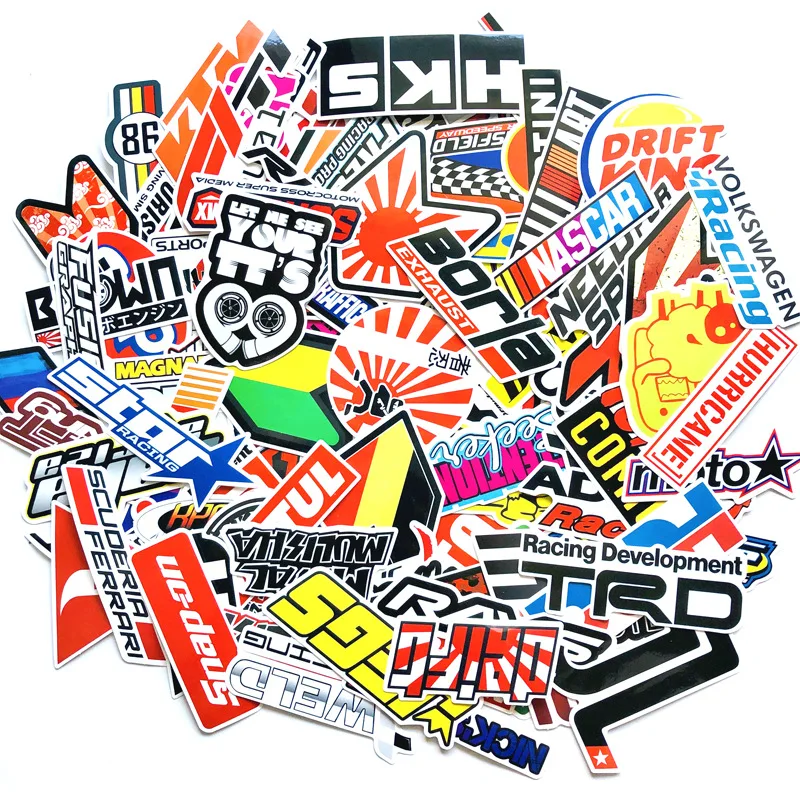 

50/100 PCS Skateboard Fashion JDM brand Logo Waterproof Sticker For Luggage Car Guaitar Skateboard Phone Laptop Bicycle Stickers