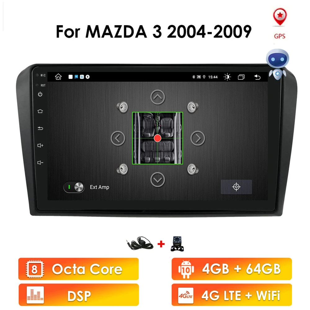 Автомагнитола 3G + 32G Android 10 для Mazda 3 2004-2009 4G Wi-Fi стерео автомобильный dvd gps-навигатор