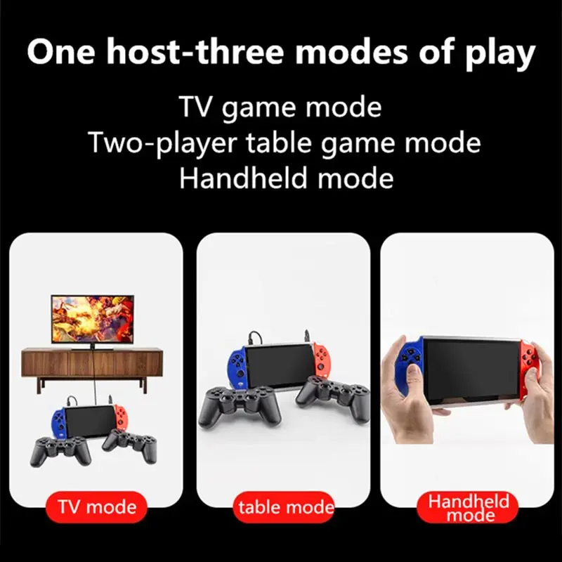 CZT 6.5-inch Colorful wireless double player game console built-in 9100 games  arcade/neogeo/gbc/snes/fc/md multi-emulator mp4
