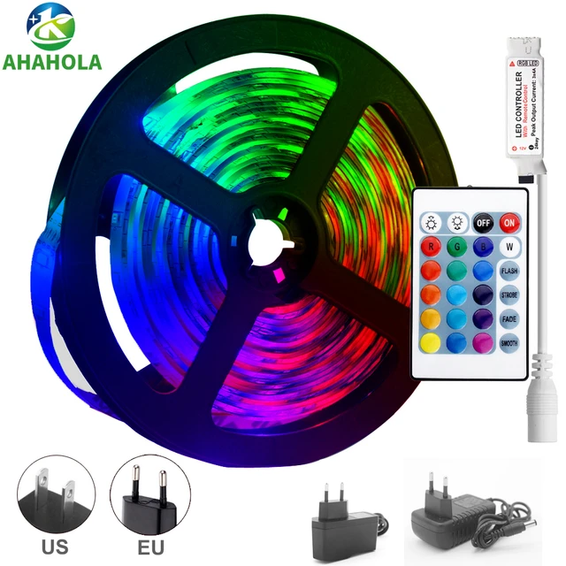 5V LED Strip Battery Operated RGB Fita SMD 5050 RF Remote Control  Waterproof Tira LED Stripe Ribbon Tape Battery Powered Light - AliExpress