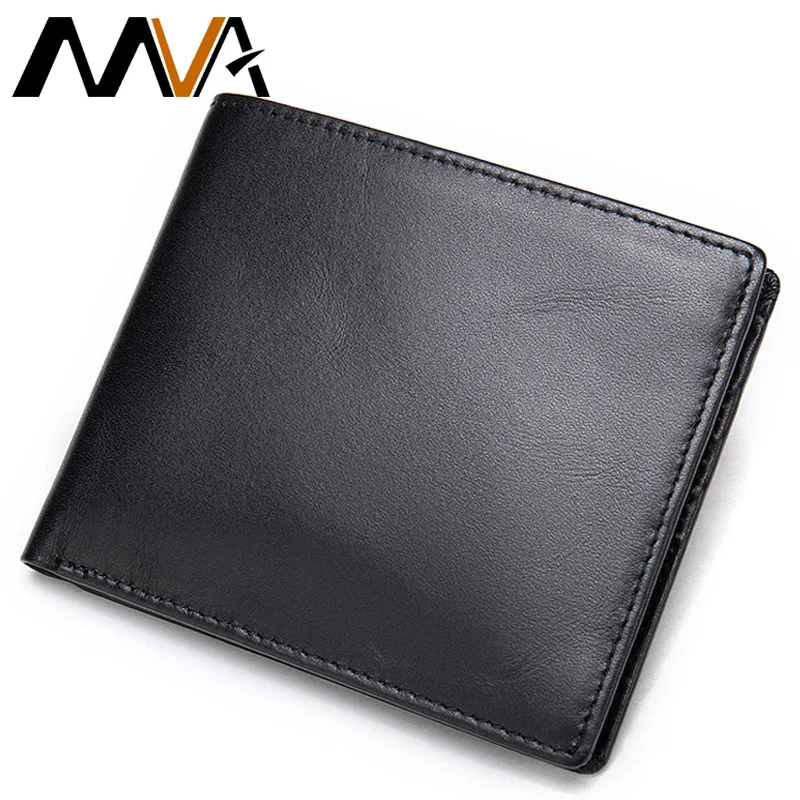 MVA Men's Genuine Leather Wallet For Men Purse Short Wallets Male Small Purse Leather Wallets Slim Mens Money Bags Card Holder