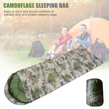 

Hot Sale Sleeping Bags Classic Delicate Outdoor Travel Camping Envelope Sleeping Bags Printing Zipper Sleeping Bag w/Cap