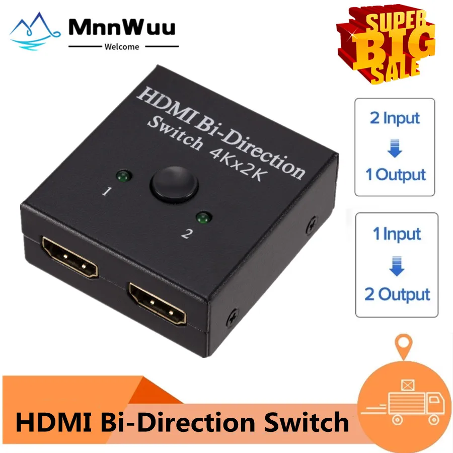 Splitter 4k Switch Kvm Bidirection 1x2/2x1 Hdmi