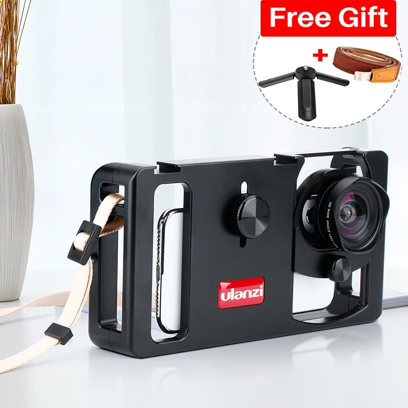  Ulanzi U-Rig Metal Handheld Smartphone Video Rig Vlog Setup Handle Grip Stabilizer w Phone Lens for