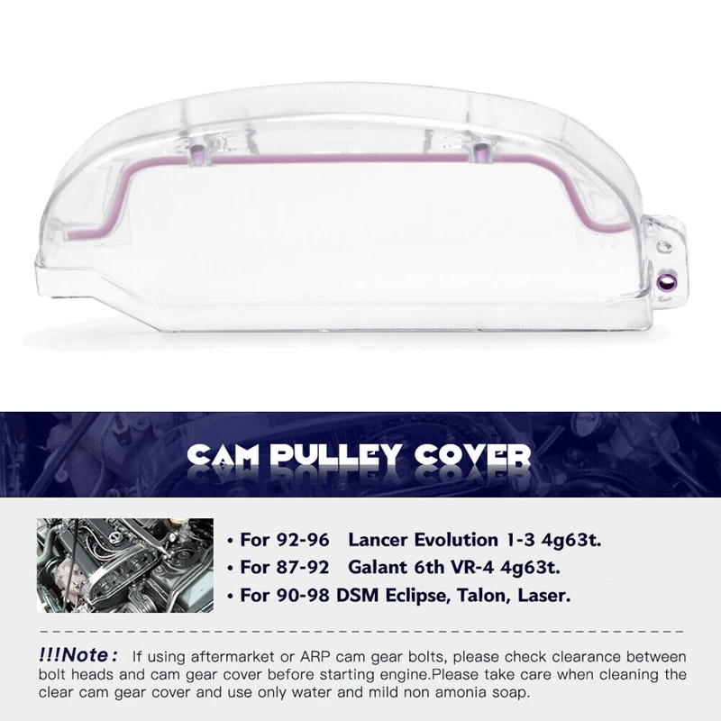 Clear Cam Gear Timing Belt Cover Turbo Pulley for Mitsubishi Eclipse 1G 4G63 RVR EVO1-3 |