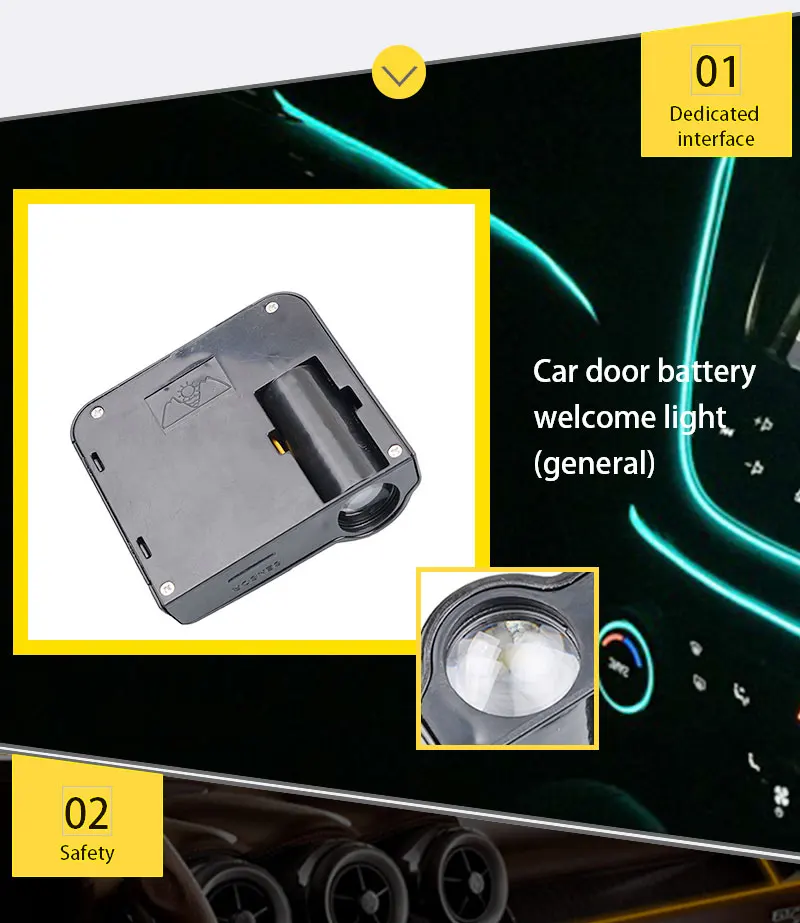 Haoyuehao светодиодное освещение автомобиля батарея Добро пожаловать свет 12 в беспроводной приветствующий лазерный луч лампа для фотосъемки проекции
