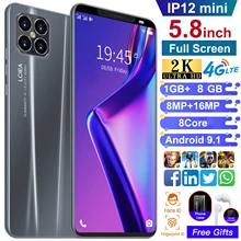 2020 3g smartphone rugum ip12 mini 5.8 tela cheia desbloqueado telefone inteligente android 4.4 1gb + 8gb rom duplo sim telefone móvel