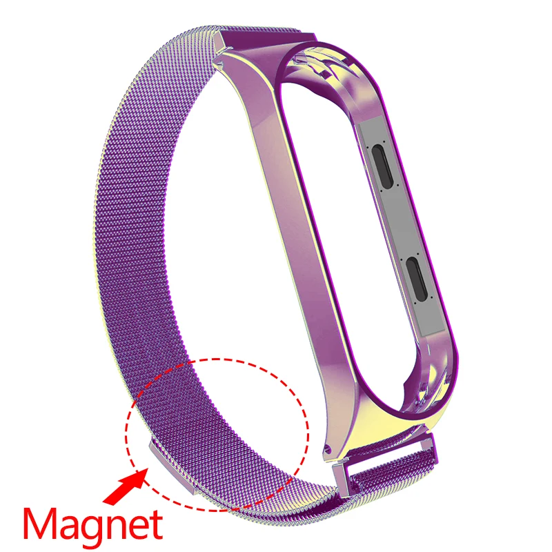 Ремешок для умных часов для Xiaomi mi 3 mi Band 4 ремешок для Xiaomi mi Band 4 браслет для Xiaomi mi band 3 Металл Нержавеющая сталь - Цвет ремешка: Multicolor1