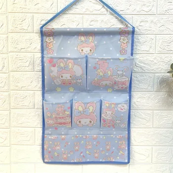 

New Cartoon Figures Melody Twin Star Cinnamoroll Model Toys Multi-Grid Hanging Storage Bag Model For Girl Gifts