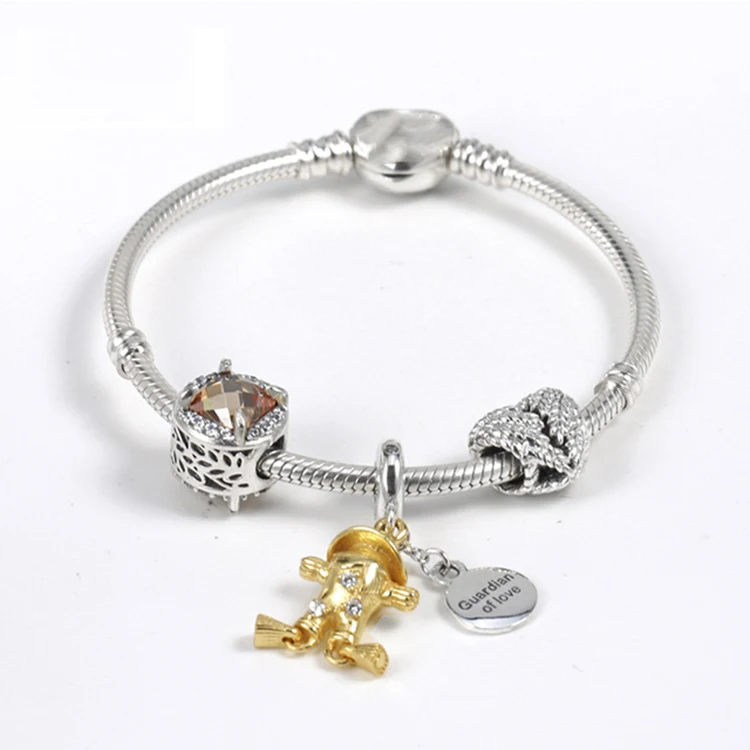 Подлинный 925 пробы Серебряный креативный модный чучело зернистый костюм подходит для оригинальных женских шармов Панов браслет DIY ювелирные изделия