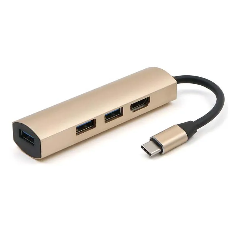 Glod Мульти USB C концентратор type C до 4K HDMI концентратор USB 3,0 USB C адаптер для MacBook Pro samsung Galaxy S8 huawei mate 10 P20 Pro mate Book - Цвет: Glod