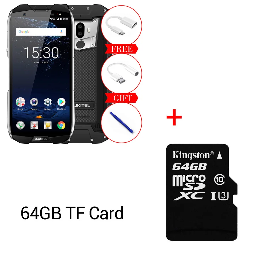 black N 64GB Crad OUKITEL WP5000 IP68 водонепроницаемый смартфон Android 7,1 Helio P25 Восьмиядерный 6 ГБ ОЗУ 64 Гб ПЗУ 5200 мАч 9 В/2 а мобильный телефон - Цвет: black N 64GB Crad