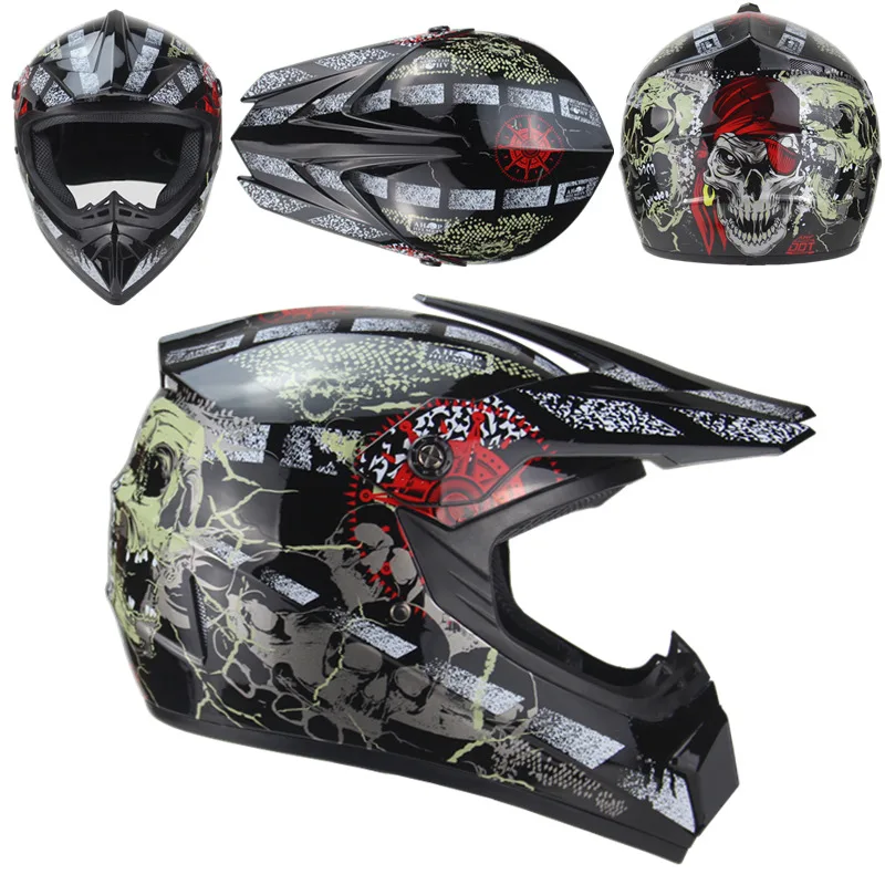 3 подарка внедорожный мотоциклетный шлем для мотокросса ATV Dirt Bike горные MTB гоночные шлемы крест шлем для мужчин и женщин Capacetes DOT Moto - Цвет: black 9