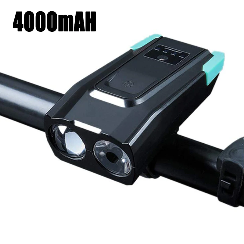 2000/4000mAh велосипедный передний светильник, задний светильник, набор, USB Перезаряжаемый умный головной светильник, 800 люмен, светодиодный велосипедный фонарь, велосипедный мигающий светильник - Цвет: 4000 headlight blue