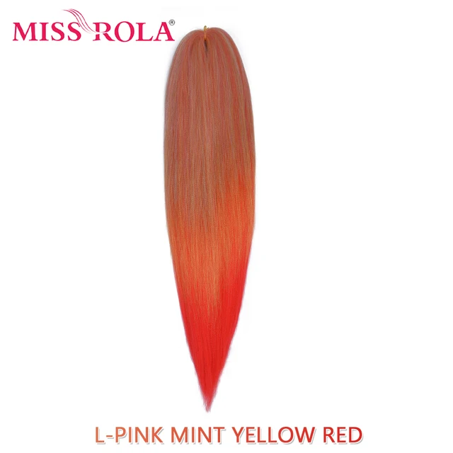 Miss Rola Synthetic 26 Inches 75g Kanekalon Hair Wholesale Bulk Braid Hair Extension Pre Stretched Pink Blonde Twist Jumbo Braid T1B/350