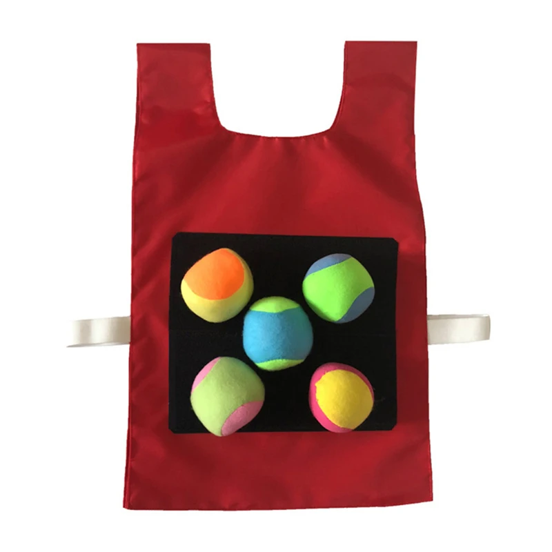 5 balls RED Жилет с липким мячом, игровой жилет с липким мячом, Детская Спортивная игрушка - Цвет: 5 balls RED