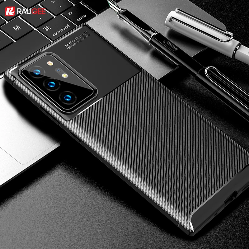 Чехол из углеродного волокна для Samsung Galaxy Note 20 мягкий силиконовый чехол ТПУ