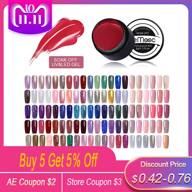 

LEMOOC 180 Color 5ml Painting Gel Nail Art Design Manicure Soak Off Enamel Gel Polish UV Gel Nail Polish Lacquer Varnish