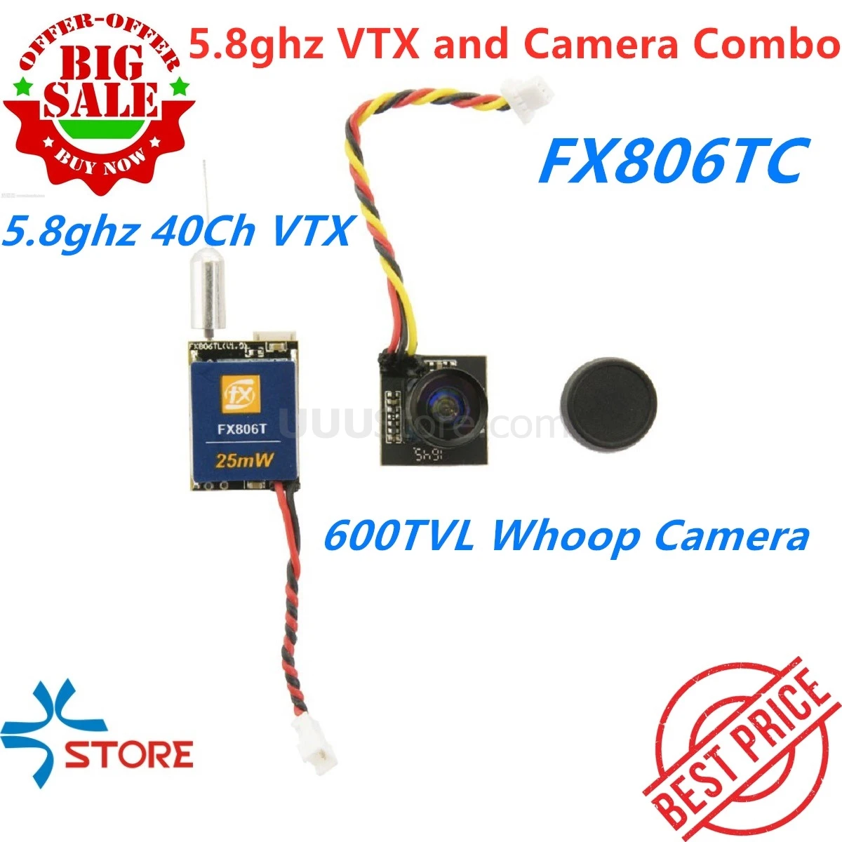 FXT FX806TC 5 8 ГГц 40Ch отдельно стоящая камера VTX и 600TVL Whoop Combo для FPV Racing | Игрушки хобби