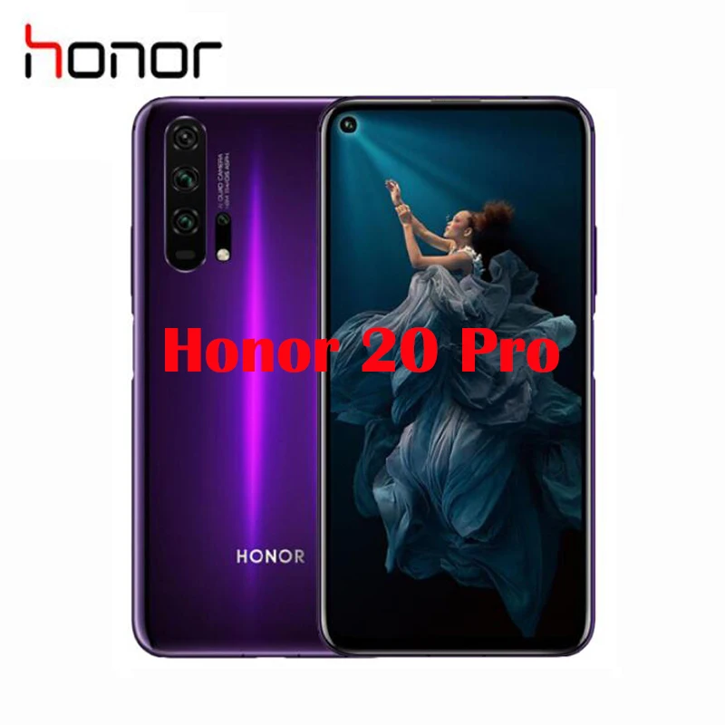 Оригинальный Смартфон Honor 20 Pro Kirin 980 Android 9 IPS экран 6 26 дюйма 2340X1080 8 Гб ОЗУ 128 ПЗУ 48 Мп